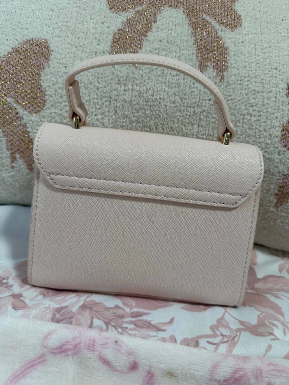 Ted Baker Elegant Top-Handle Mini Bag in Blush Pink